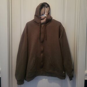 Levis Olive Green Sherpa Zip Up Hoodie